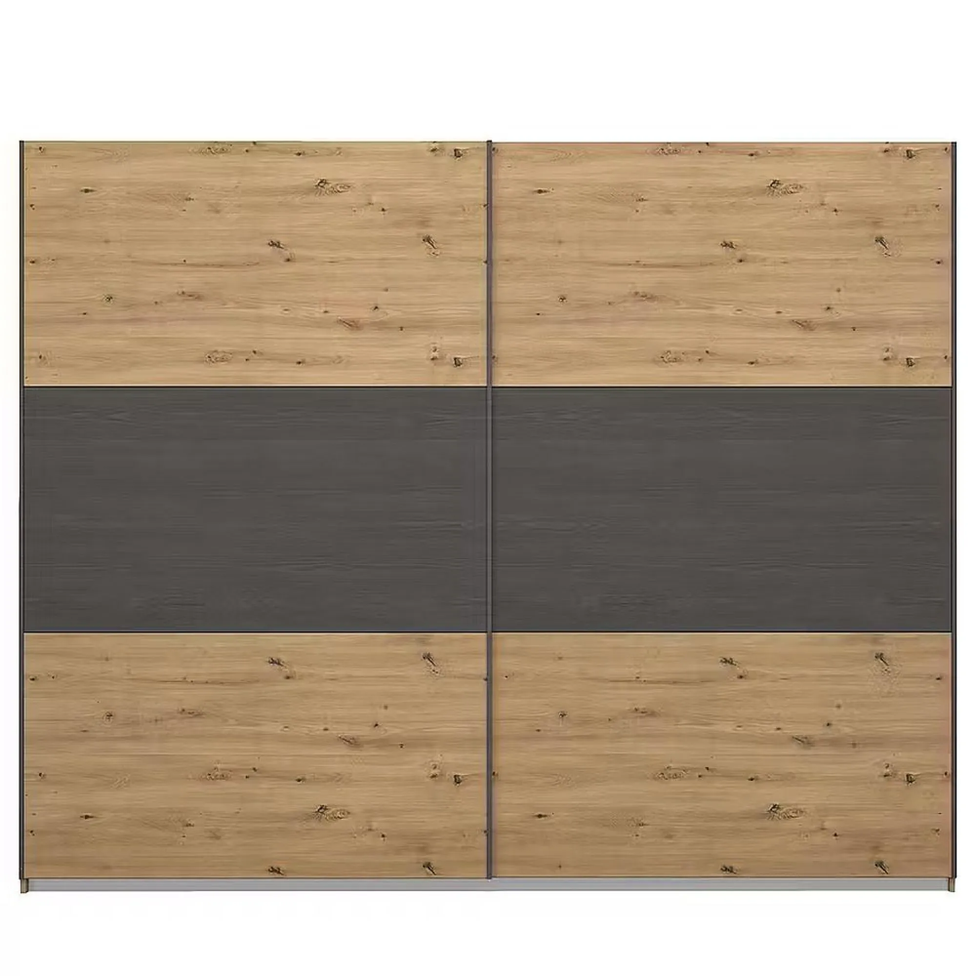 Miro 261cm 2 Door Sliding Wardrobe - Artisan Oak, Black Oak