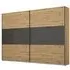 Miro 261cm 2 Door Sliding Wardrobe - Artisan Oak, Black Oak