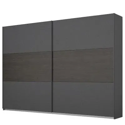 Miro 261cm 2 Door Sliding Wardrobe - Grey, Oak