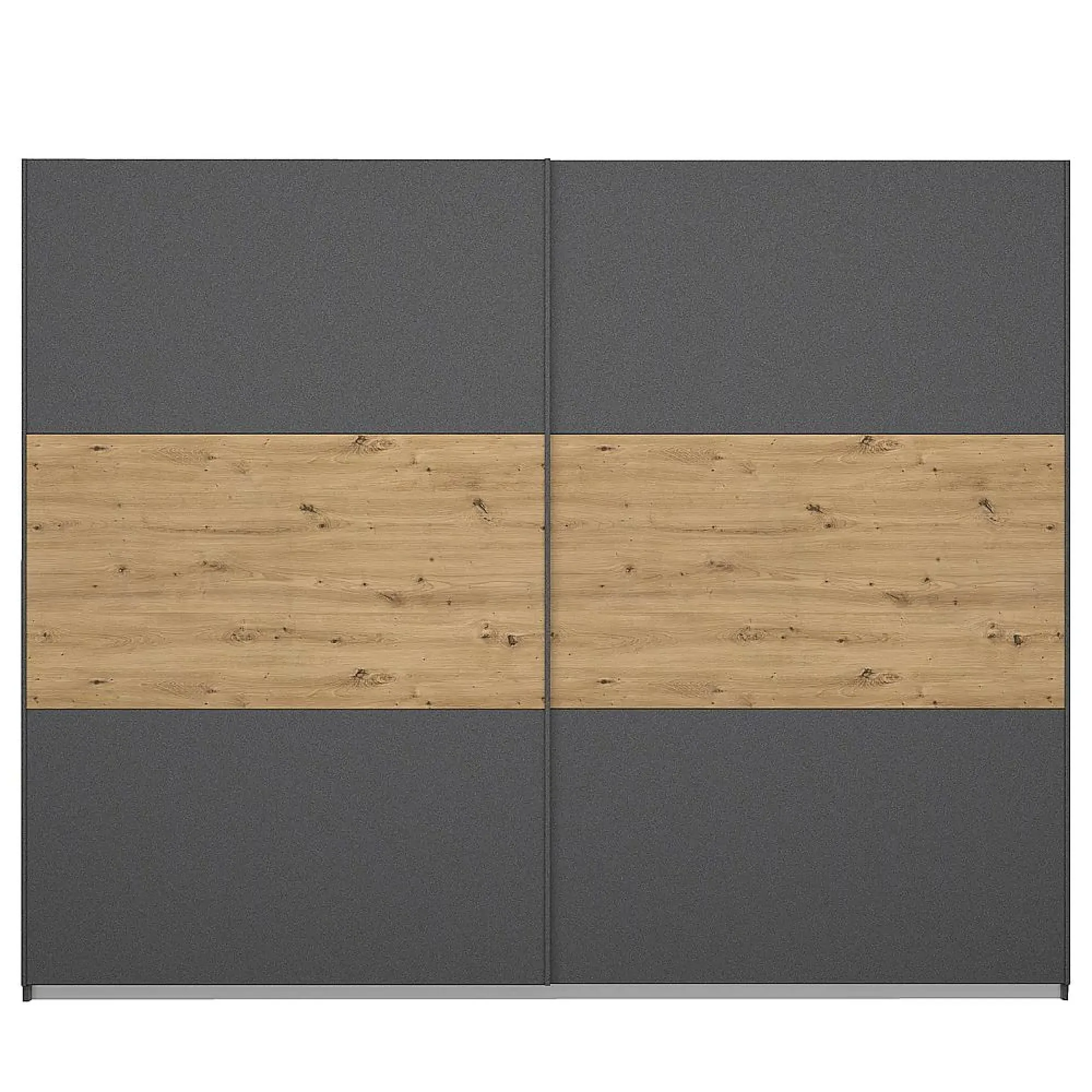 Miro 261cm 2 Door Sliding Wardrobe - Metallic Dark Grey, Artisan Oak