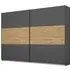 Miro 261cm 2 Door Sliding Wardrobe - Metallic Dark Grey, Artisan Oak