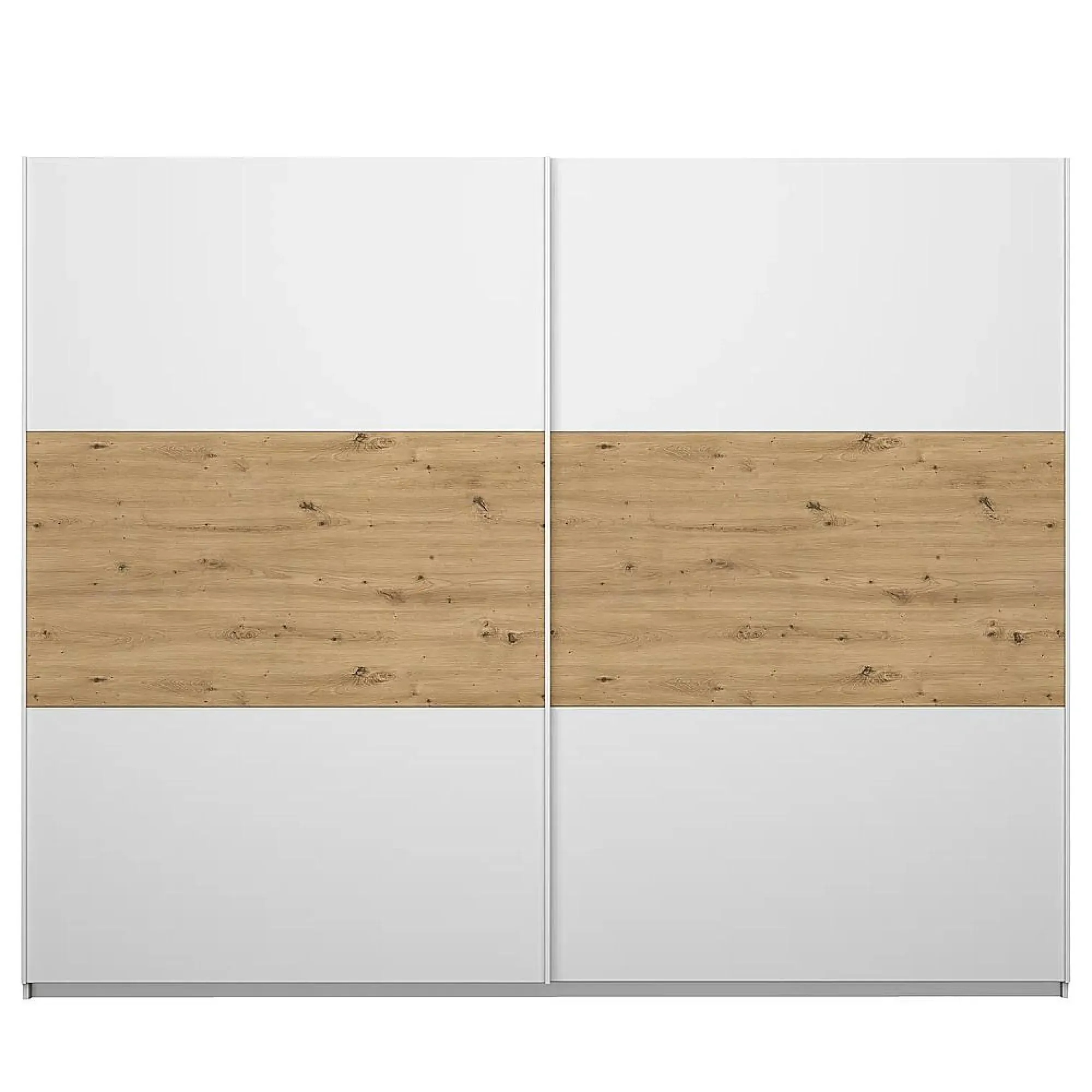 Miro 261cm 2 Door Sliding Wardrobe - White, Oak