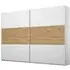 Miro 261cm 2 Door Sliding Wardrobe - White, Oak