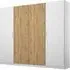 Miro 4 Door Wardrobe - Alpine White, Artisan Oak