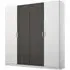 Miro 4 Door Wardrobe - Alpine White, Black Oak