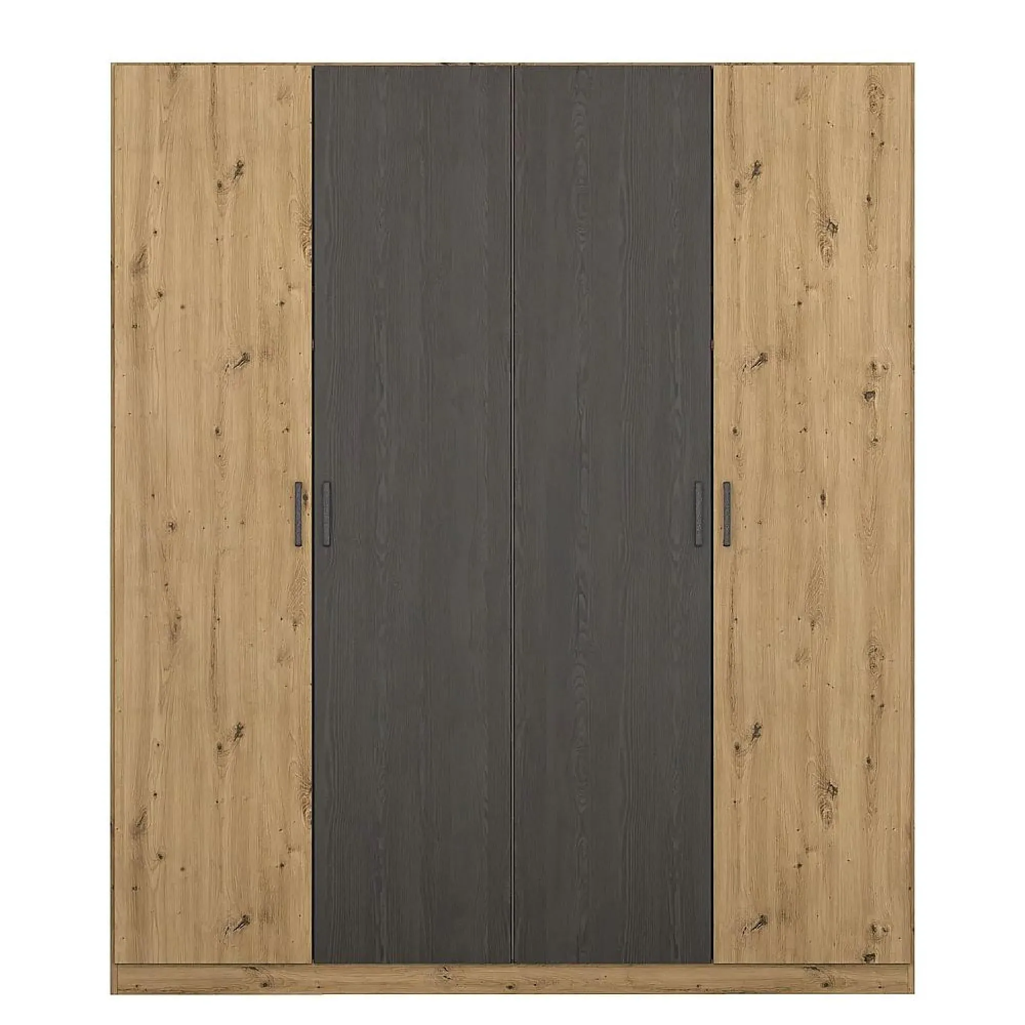 Miro 4 Door Wardrobe - Artisan Oak, Black Oak