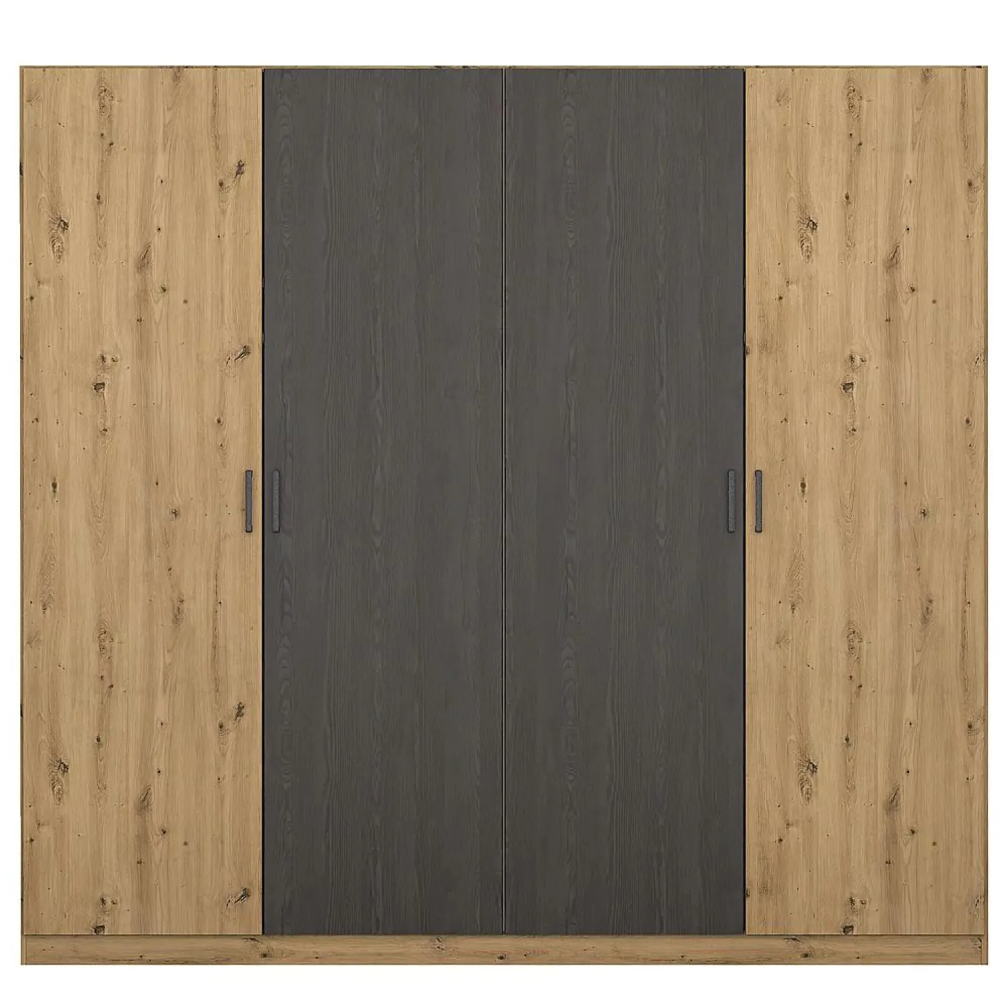 Miro 4 Door Wardrobe - Artisan Oak, Black Oak
