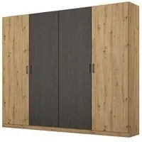 Miro 4 Door Wardrobe - Artisan Oak, Black Oak