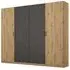Miro 4 Door Wardrobe - Artisan Oak, Black Oak