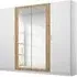 Miro 4 Door Wardrobe with Mirror - Alpine White, Artisan Oak