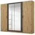 Miro 4 Door Wardrobe with Mirror - Artisan Oak, Black Oak