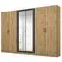 Miro 6 Door Wardrobe with Mirror - Artisan Oak, Black Oak