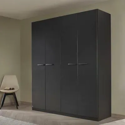 Modi 4 Door Wardrobe - Metallic Dark Grey