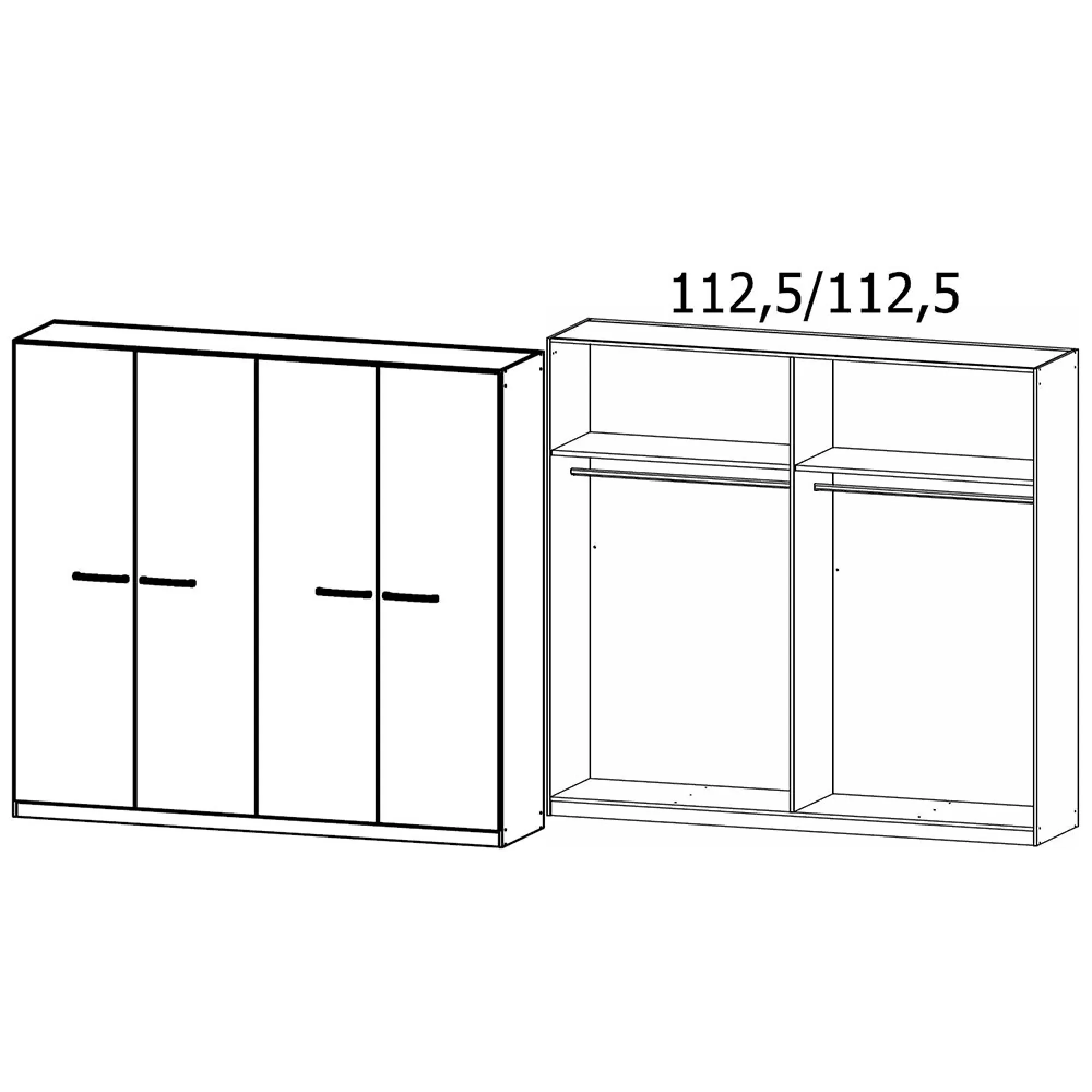 Modi 4 Door Wardrobe - Metallic Dark Grey