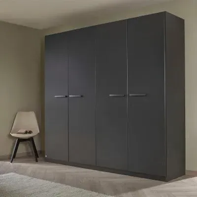 Modi 4 Door Wardrobe - Metallic Dark Grey