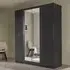 Modi 4 Door Wardrobe with Mirror - Metallic Dark Grey