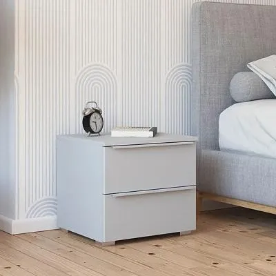 Monostar 2 Drawer Bedside Cabinet - Silk Grey