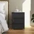 Monostar 3 Drawer Bedside Cabinet - Grey, Glass