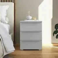 Monostar 3 Drawer Bedside Cabinet - Grey
