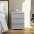 Monostar 3 Drawer Bedside Cabinet - Silk Grey, Glass