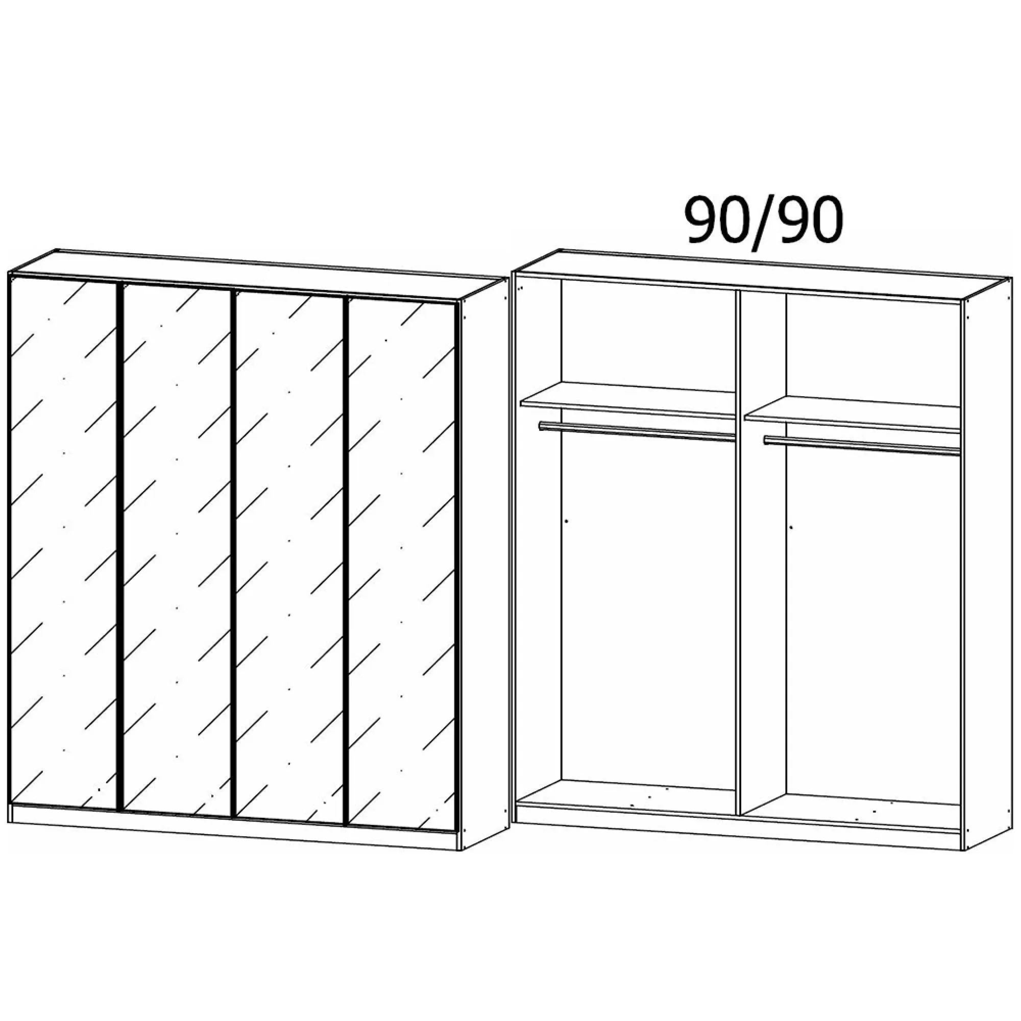 Monostar 4 Door Wardrobe - Alpine White