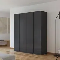 Monostar 4 Door Wardrobe - Metallic Dark Grey