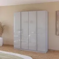 Monostar 4 Door Wardrobe - Silk Grey