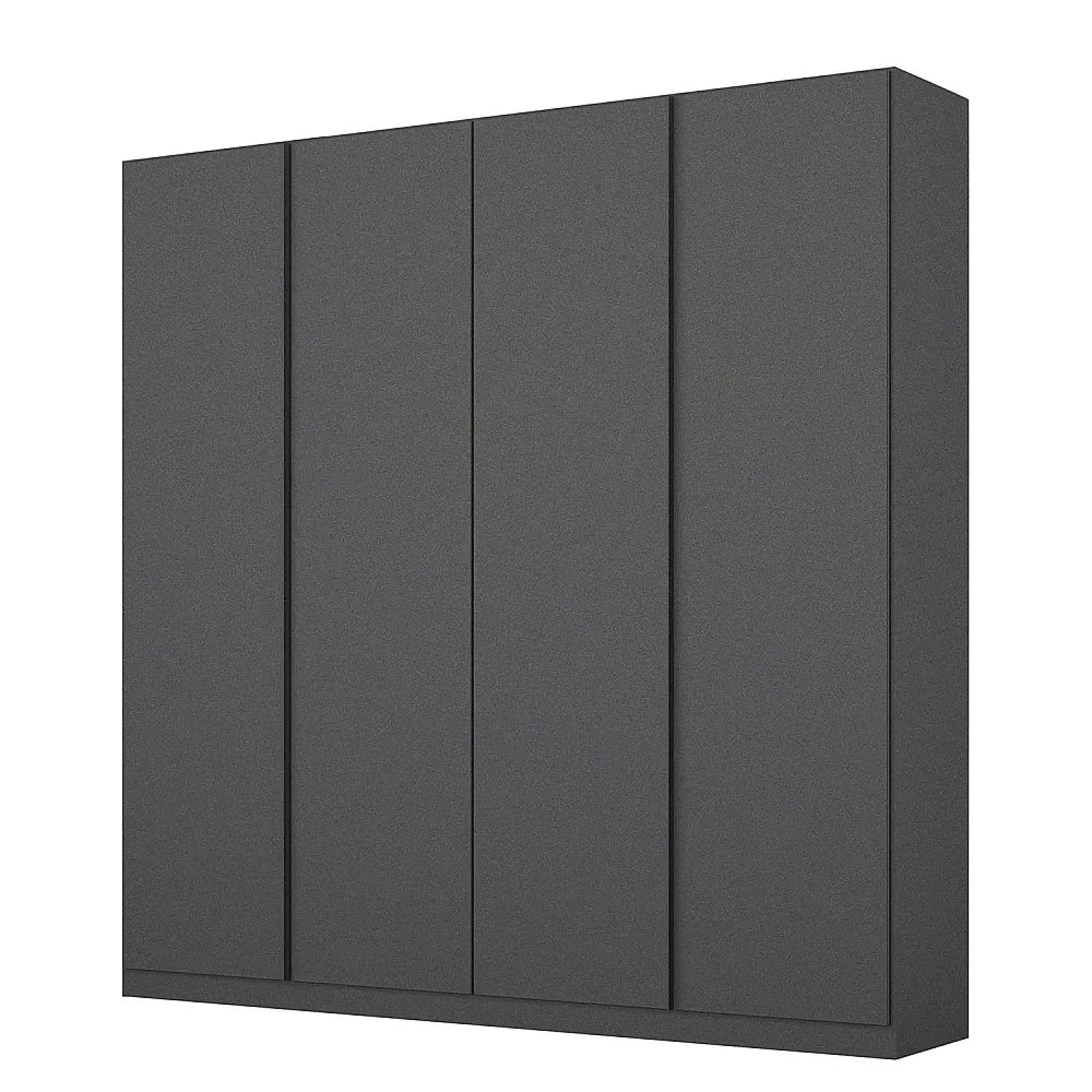 Monostar 4 Door Wardrobe with Extras - Metallic Dark Grey