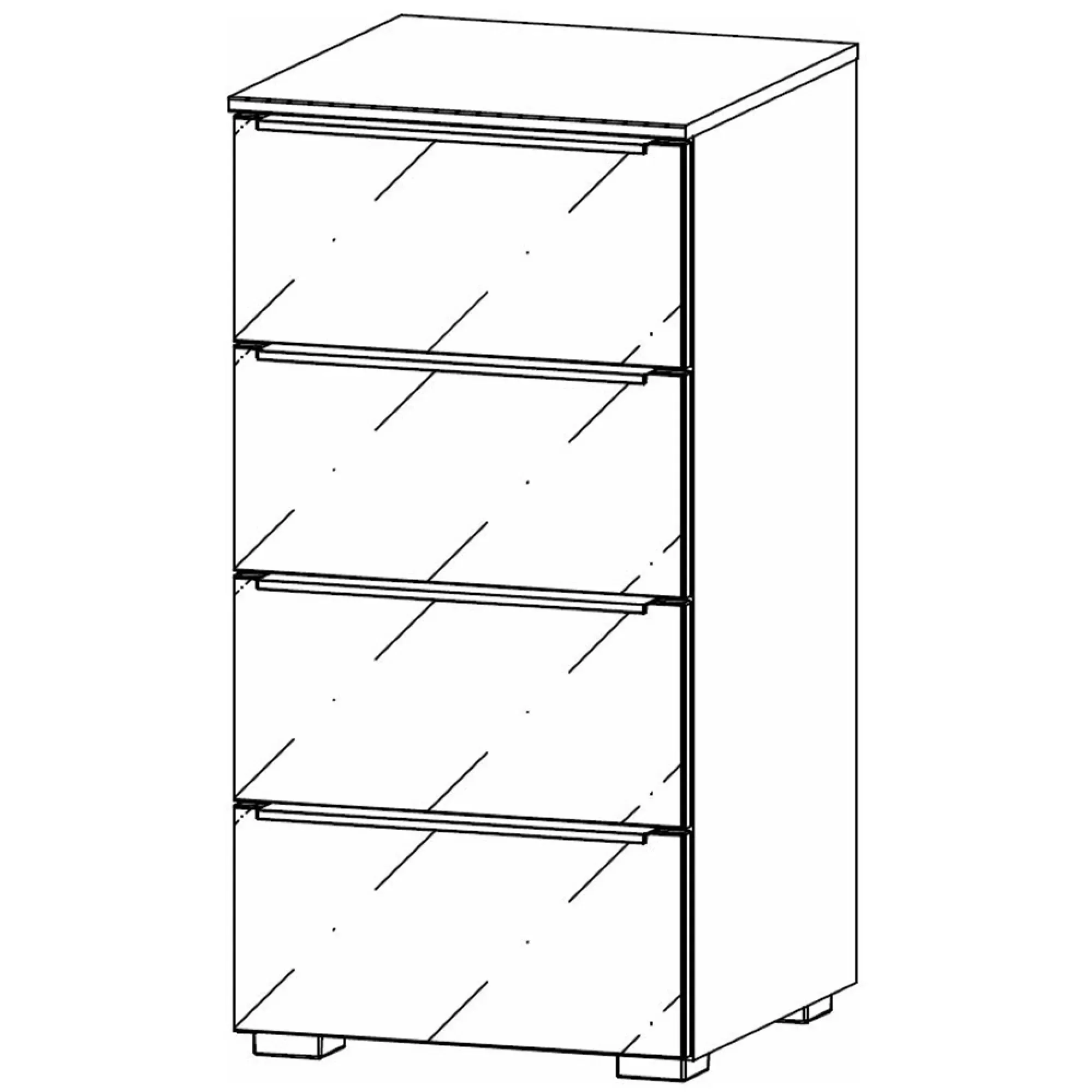 Monostar 4 Drawer Chest - Metallic Dark Grey