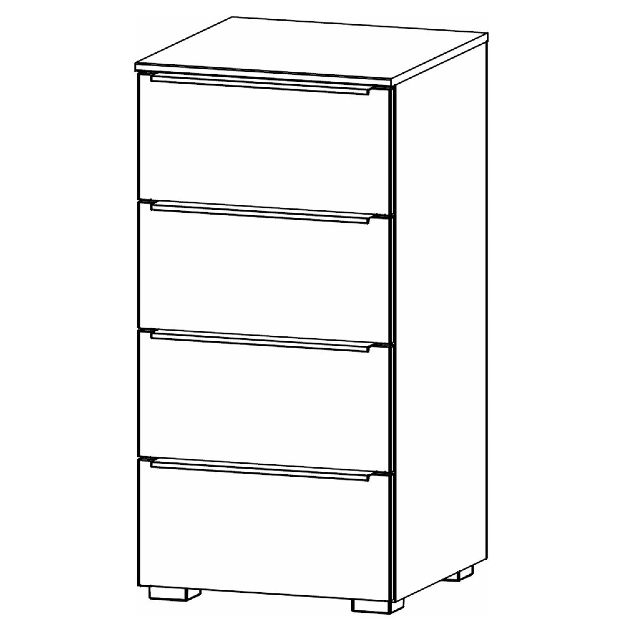 Monostar 4 Drawer Chest - Silk Grey