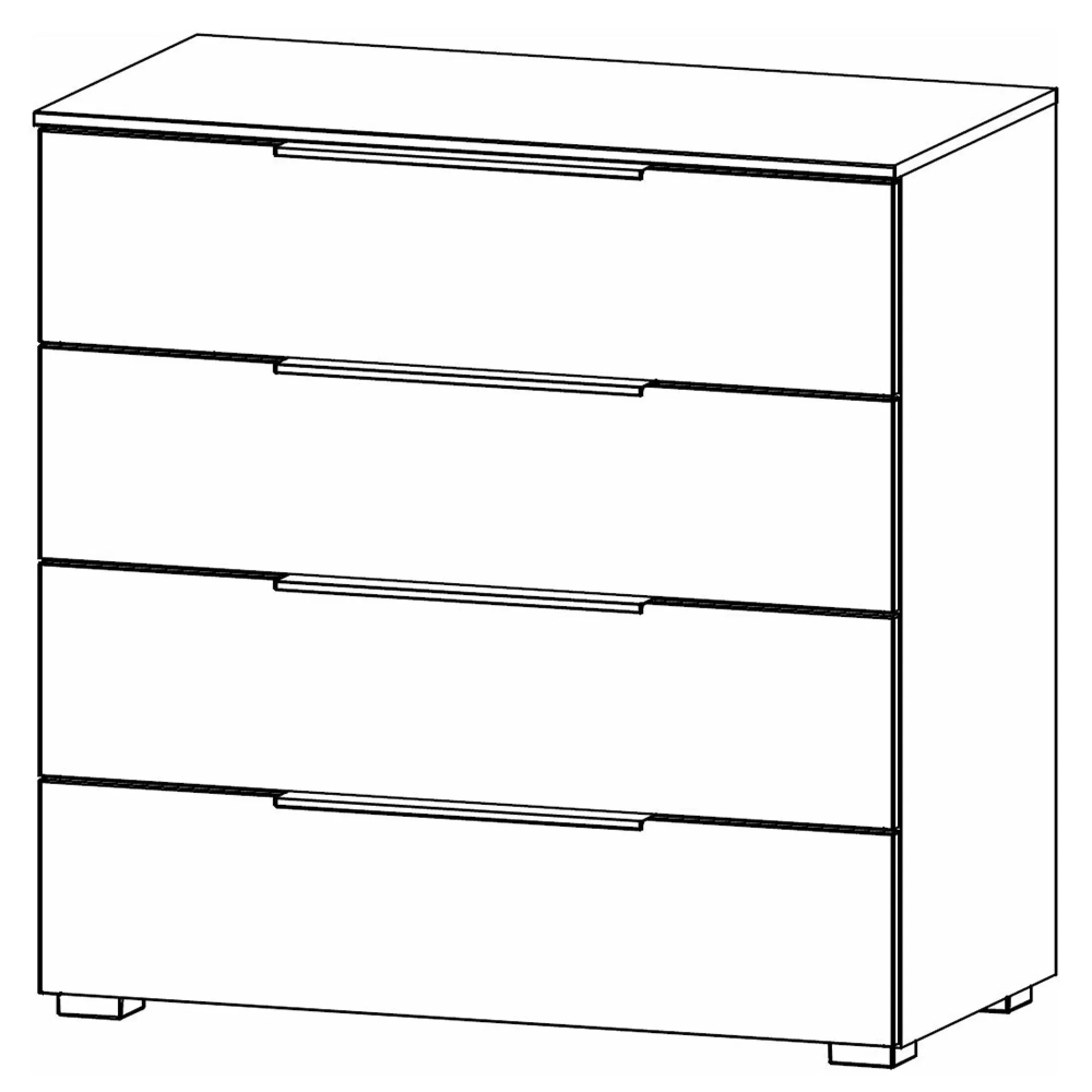 Monostar 4 Drawer Wide Chest - Alpine White