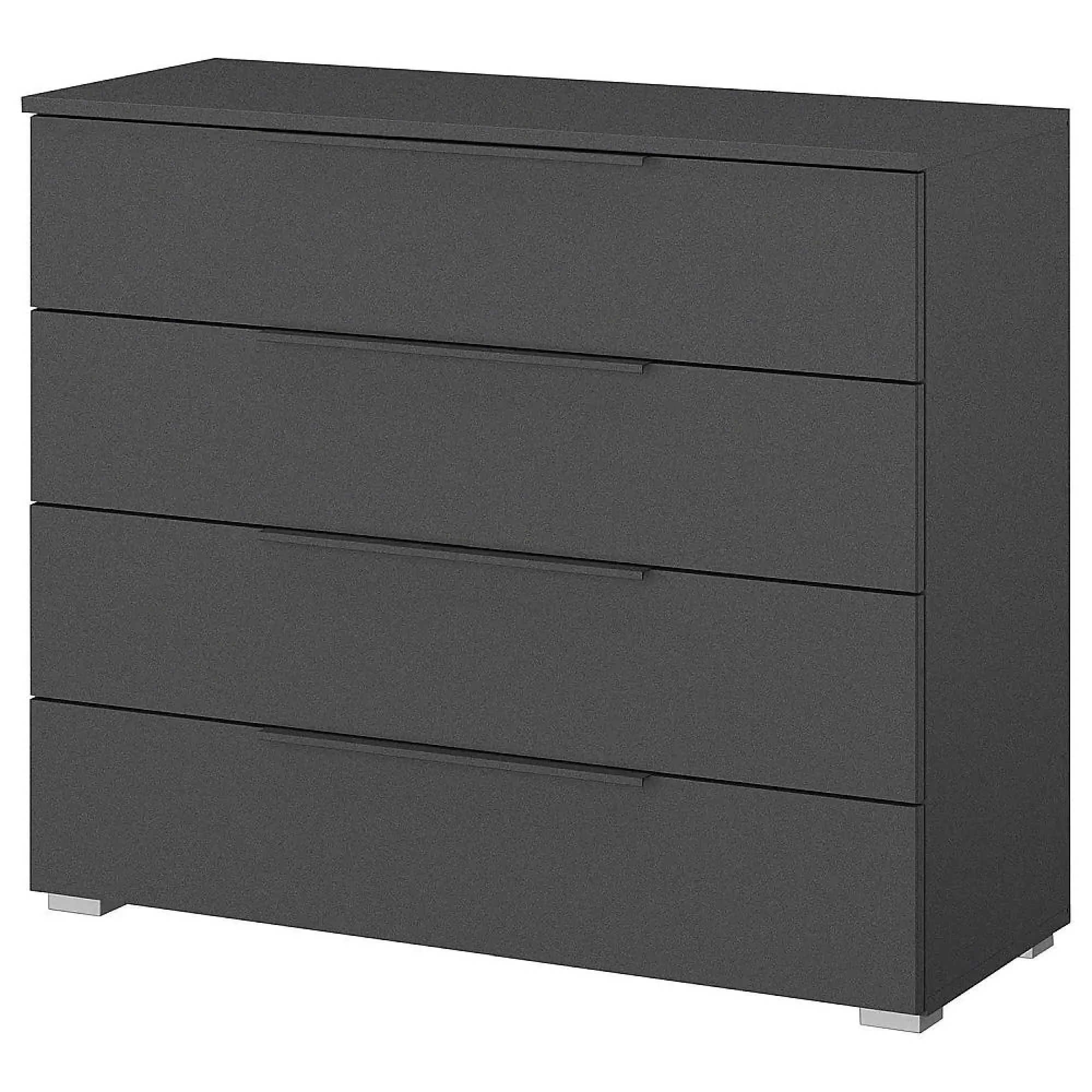Monostar 4 Drawer Wide Chest - Metallic Dark Grey