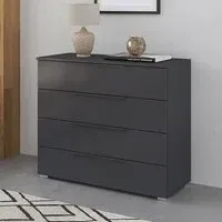 Monostar 4 Drawer Wide Chest - Metallic Dark Grey