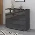 Monostar 4 Drawer Wide Chest - Metallic Dark Grey, Glass