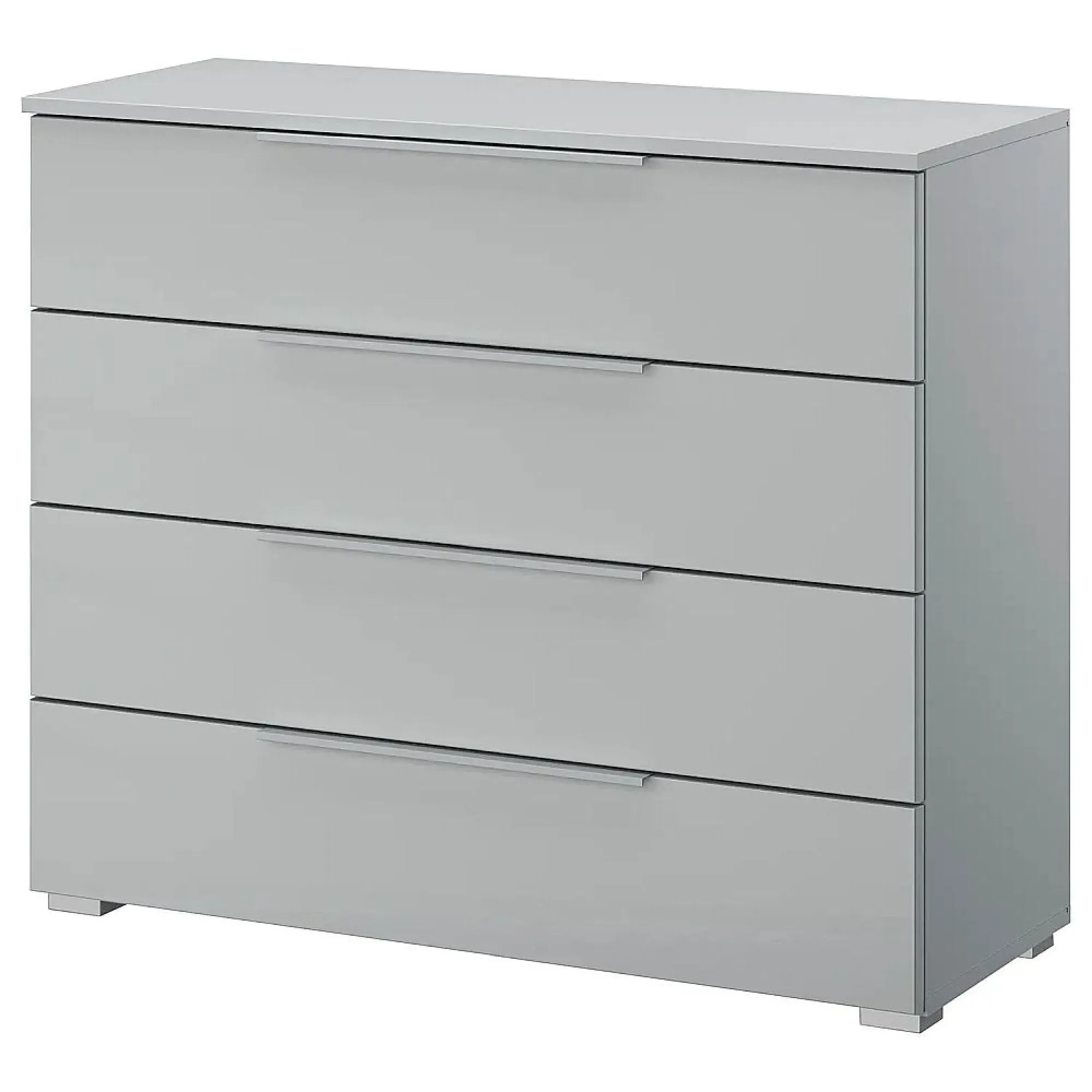 Monostar 4 Drawer Wide Chest - Silk Grey, Glass