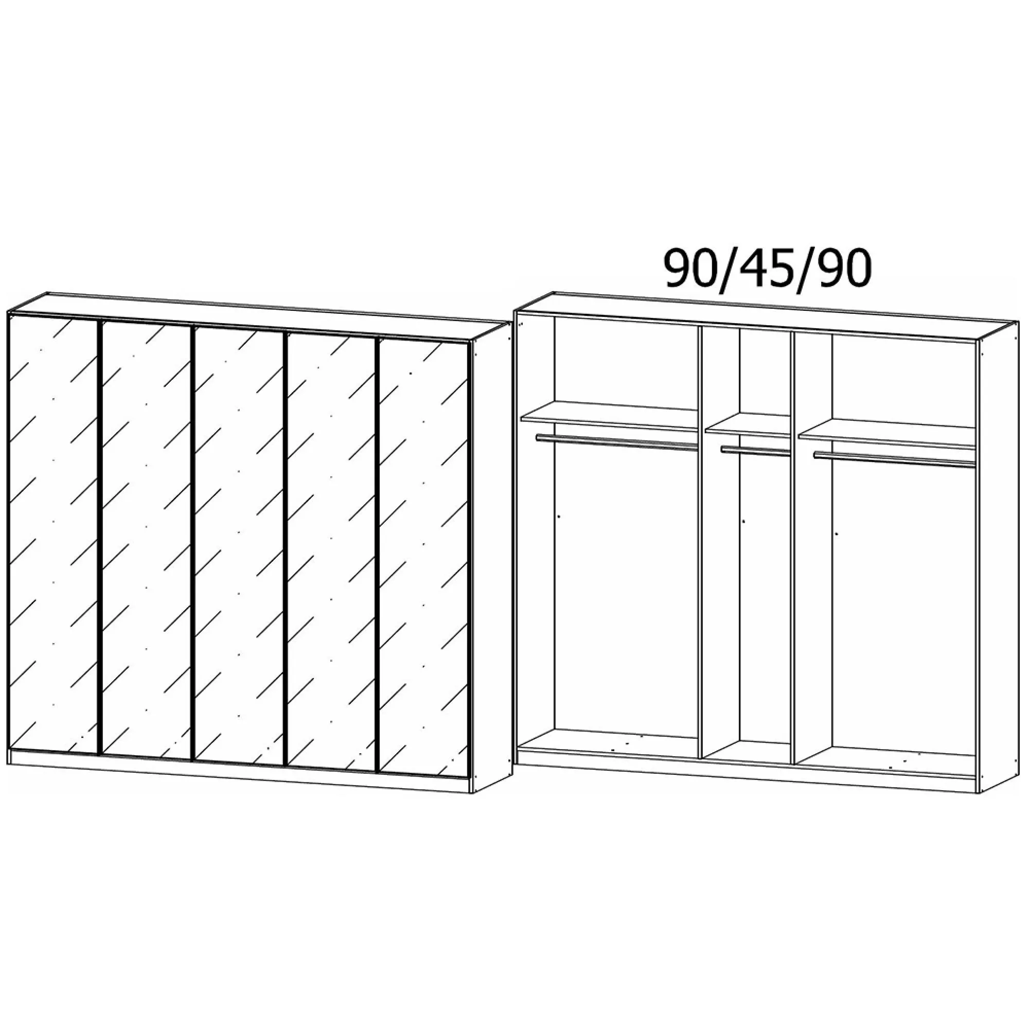 Monostar 5 Door Wardrobe - Silk Grey