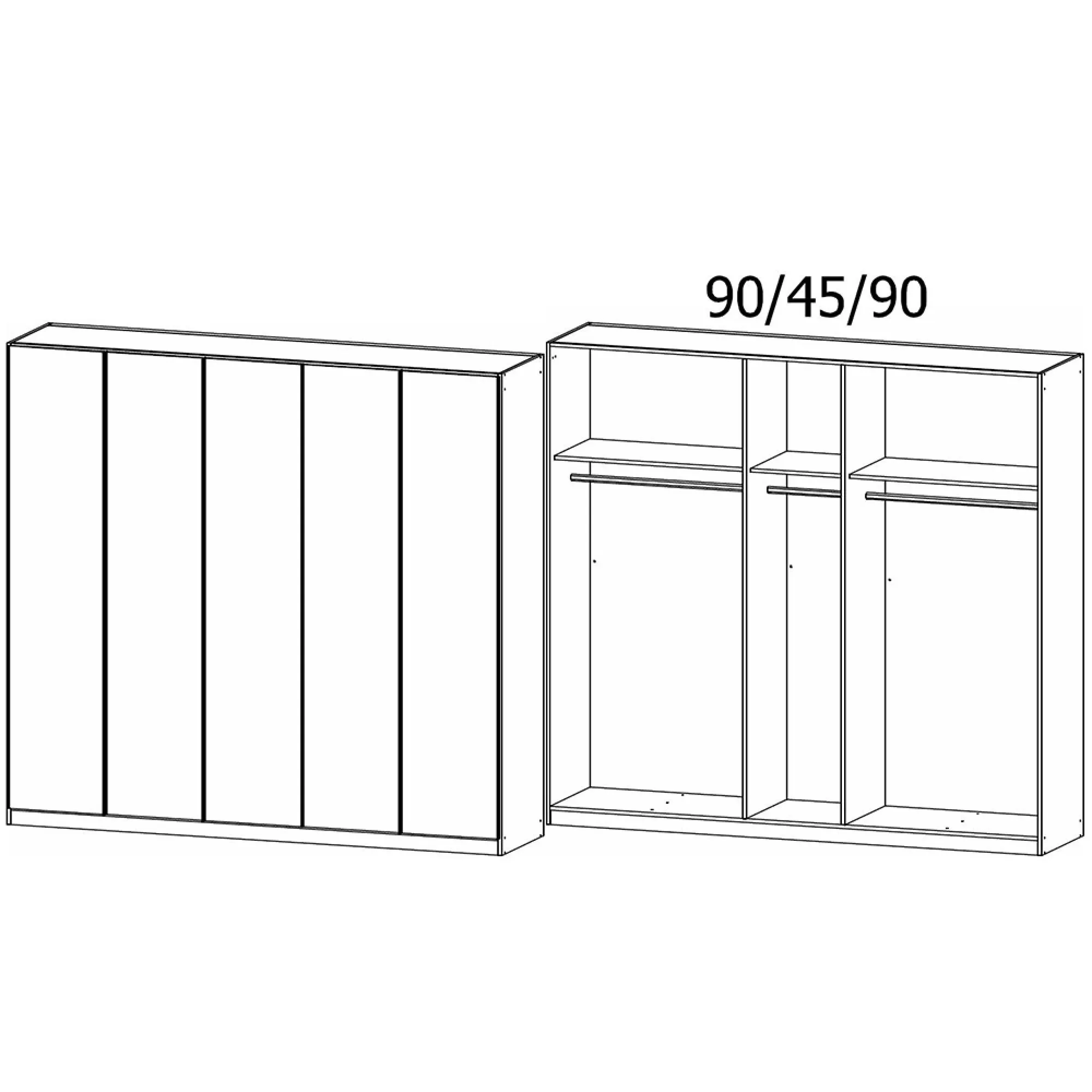 Monostar 5 Door Wardrobe - Silk Grey