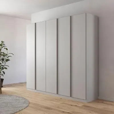 Monostar 5 Door Wardrobe with Extras - Silk Grey