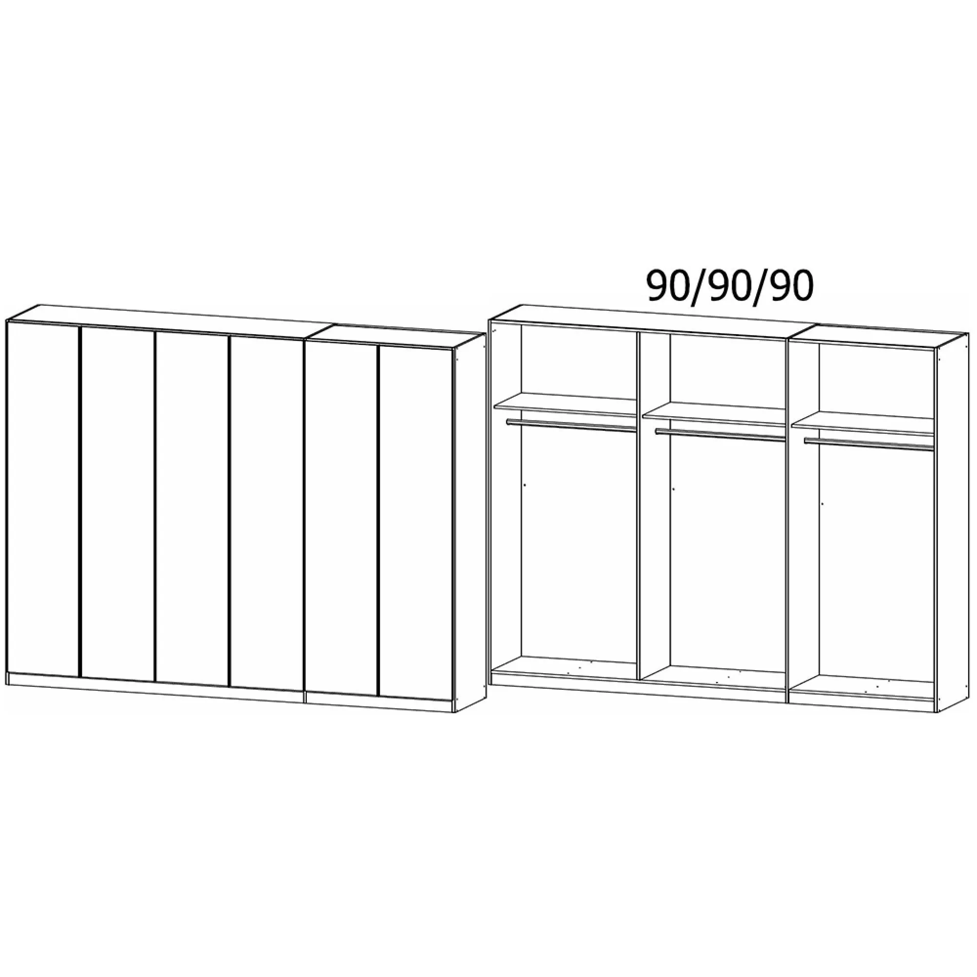 Monostar 6 Door Wardrobe - Alpine White