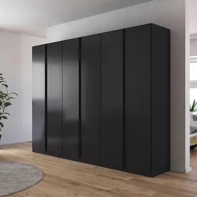 Monostar 6 Door Wardrobe - Metallic Dark Grey
