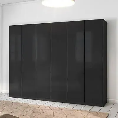 Monostar 6 Door Wardrobe with Extras - Metallic Dark Grey