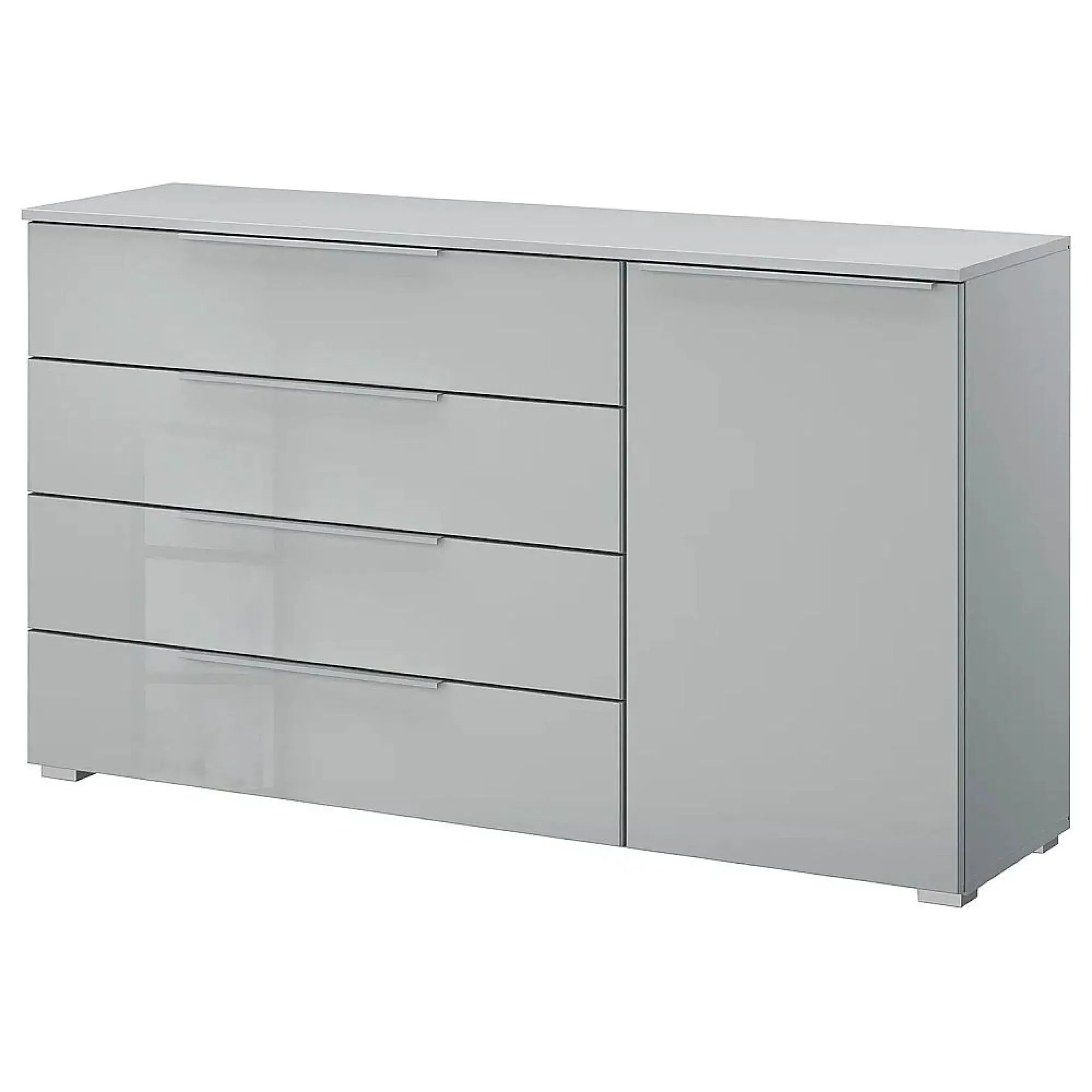 Monostar Wide Sideboard - Silk Grey, Glass