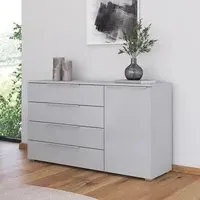 Monostar Wide Sideboard - Silk Grey, Glass