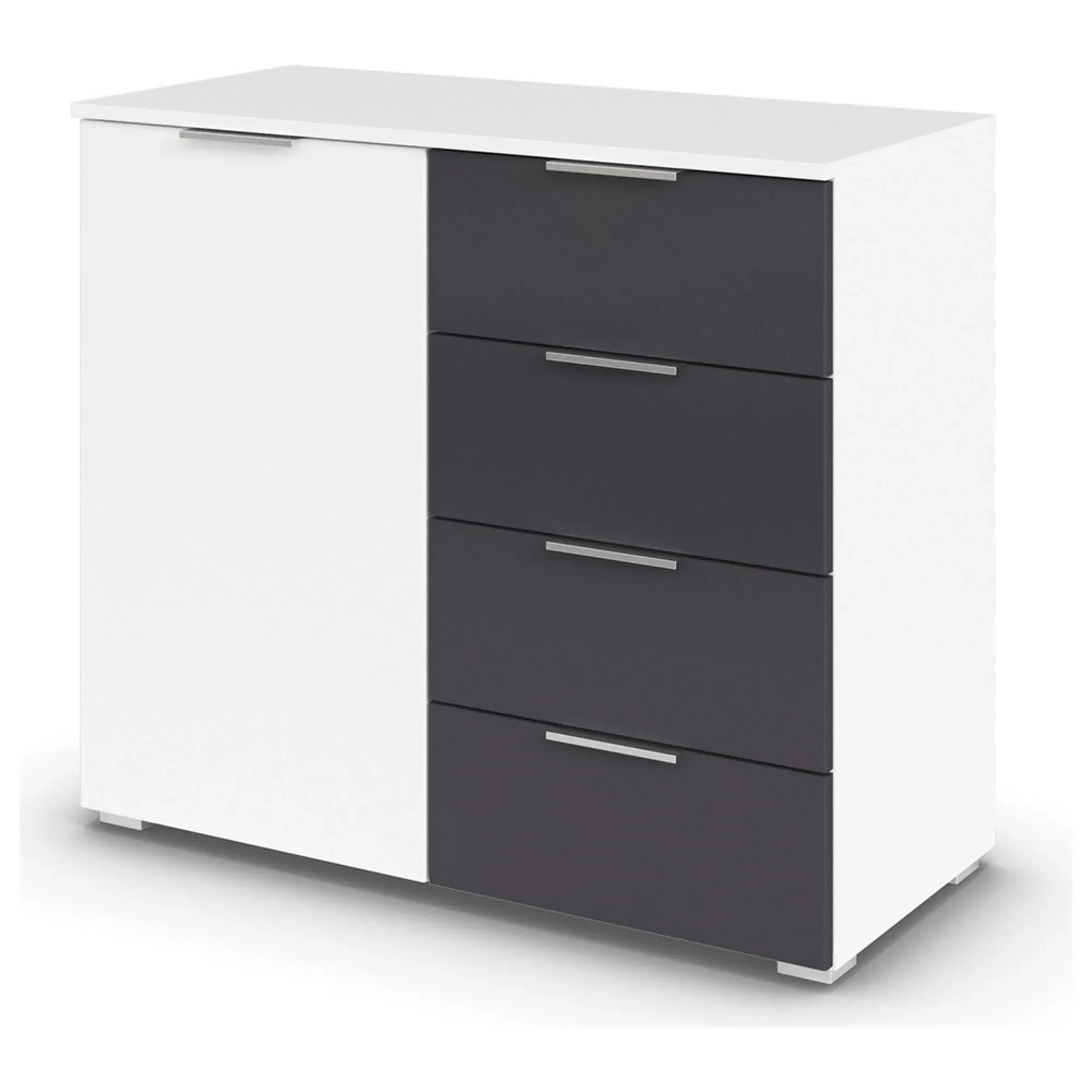 Monza 1 Door Chest - Alpine White, Metallic Dark Grey