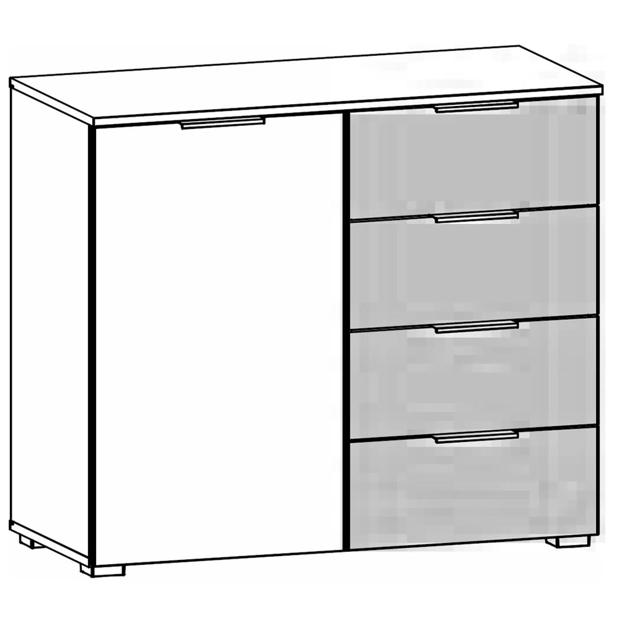 Monza 1 Door Chest - Artisan Oak, Metallic Dark Grey