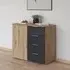 Monza 1 Door Chest - Artisan Oak, Metallic Dark Grey