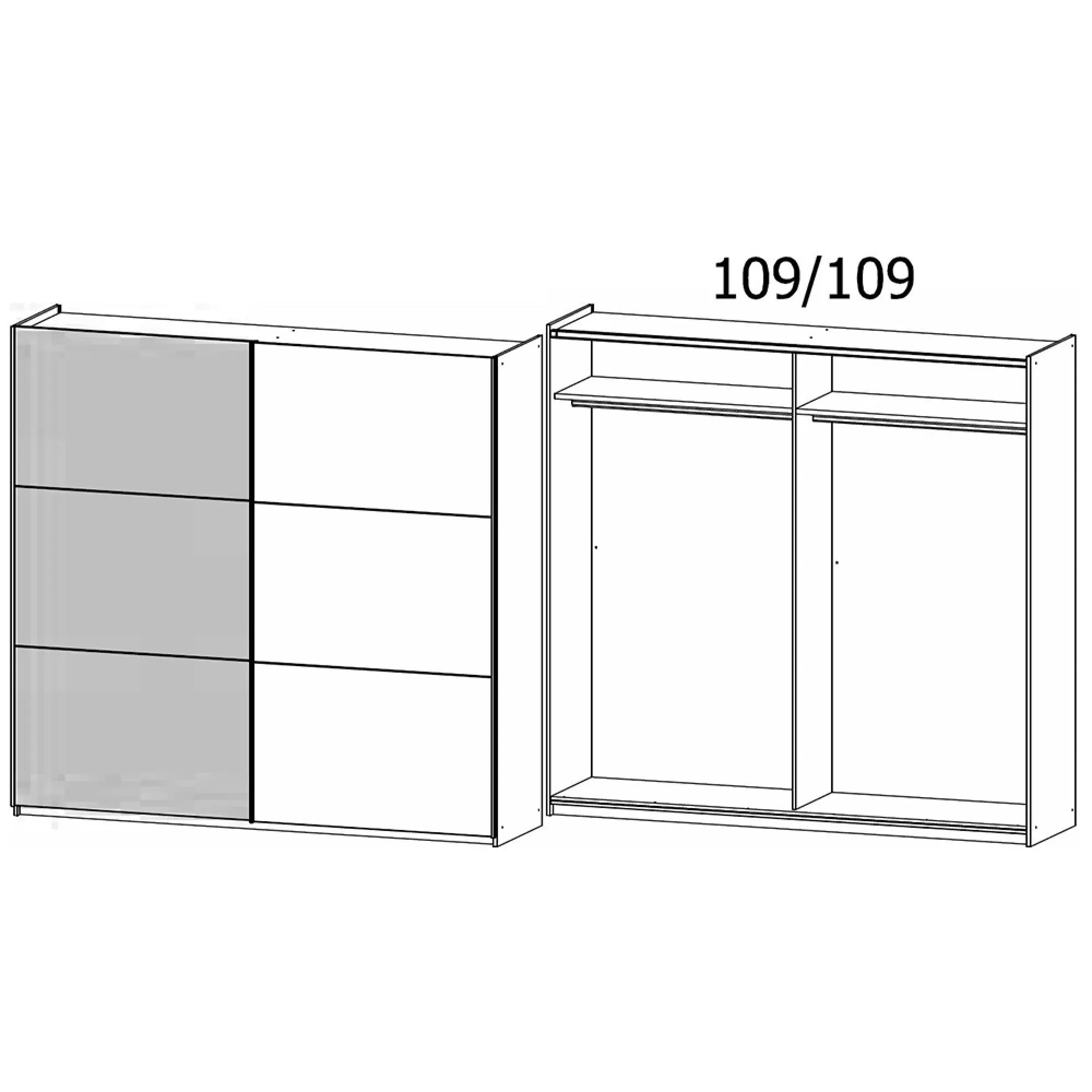 Monza 218cm 2 Door Sliding Wardrobe - Alpine White