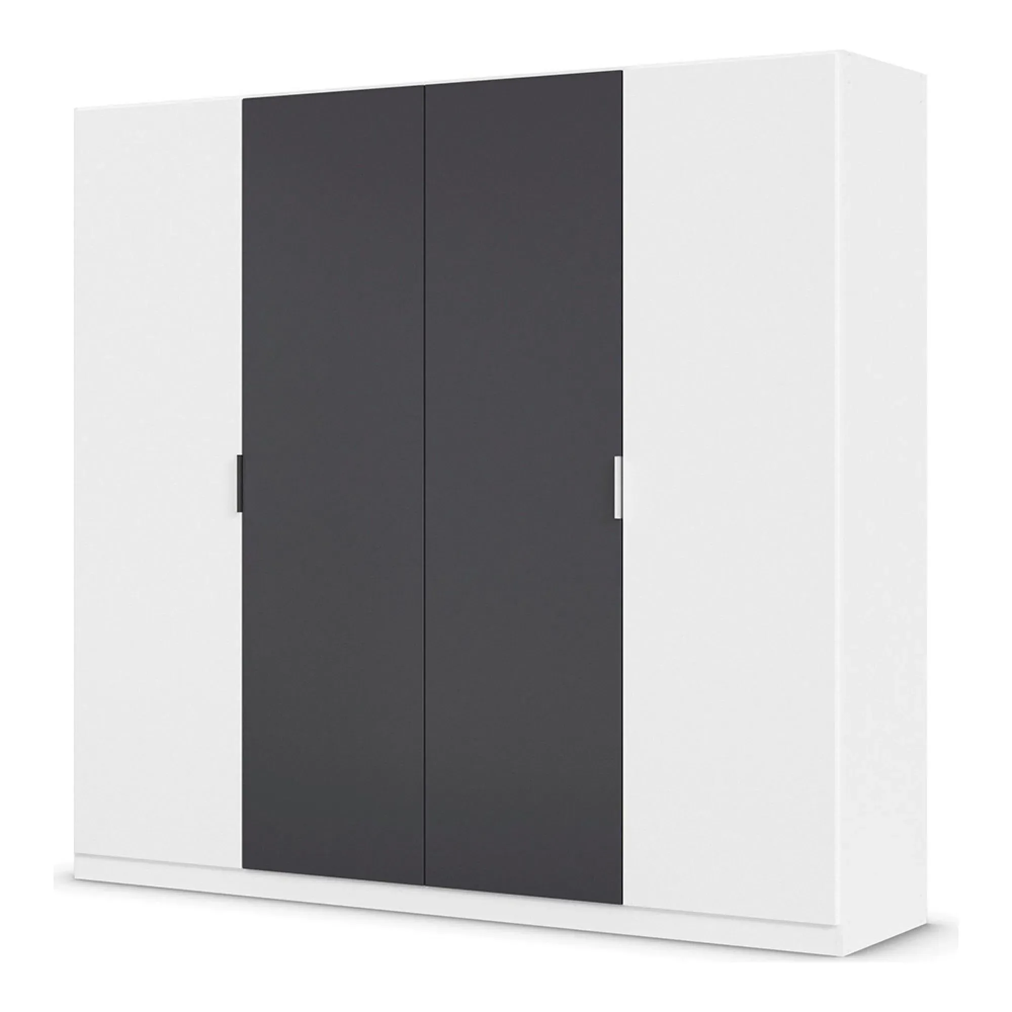 Monza 4 Door Wardrobe - Alpine White, Metallic Dark Grey