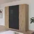 Monza 4 Door Wardrobe - Artisan Oak, Metallic Dark Grey