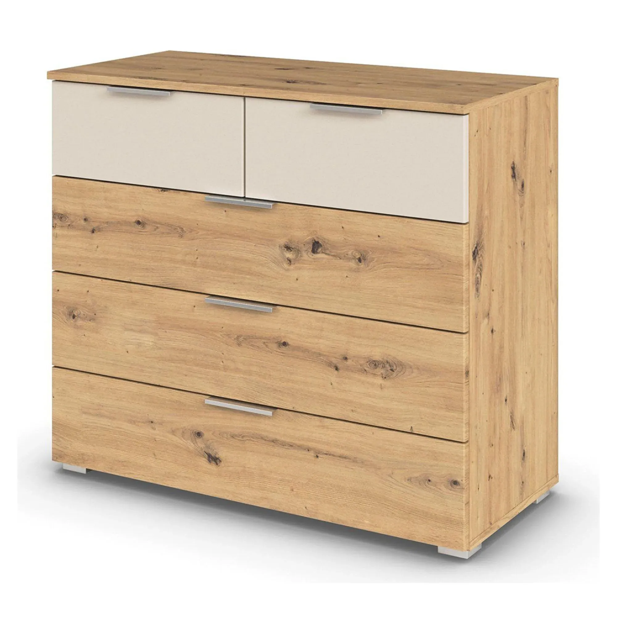 Monza 5 Drawer Chest - Artisan Oak, Champagne